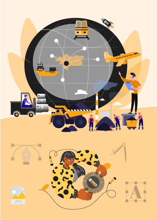 Logo Design Industries Illustration | Saurashtra Tech